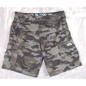 Salt Life Cargo Shorts Men's 36 Fishing Walk Gray Camo Hybrid Quick Dry SLX-QD